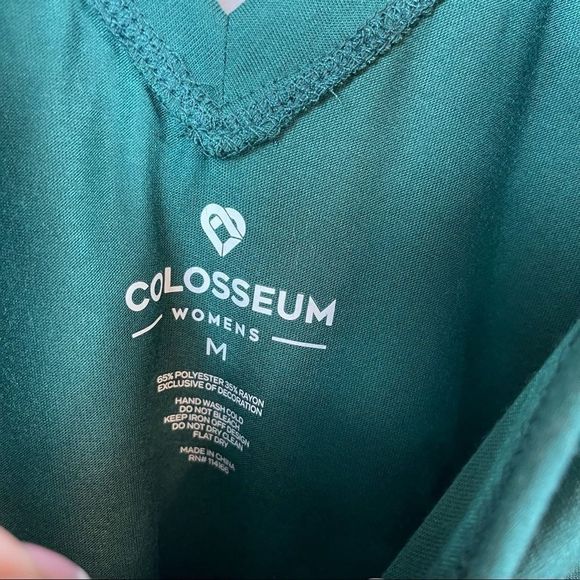 NWT CAL POLY COLOSSEUM Green Bedazzled Tee with Criss Cross Back Size M - Picture 7 of 10